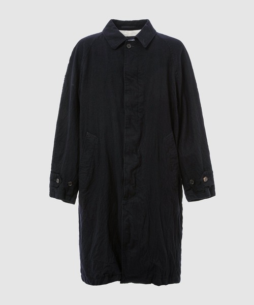 ウールサージ 製品縮絨コート（ステンカラーコート）｜COMME des