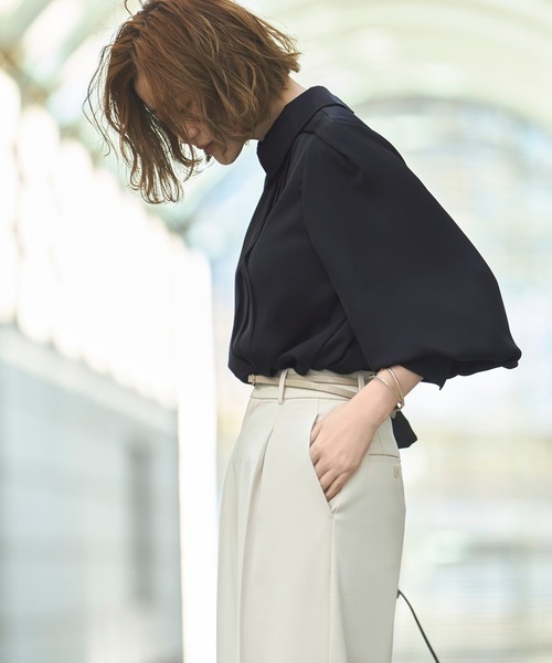 セール】洗える ｜【ドレスアップデコルテブラウスシリーズ】シャツ