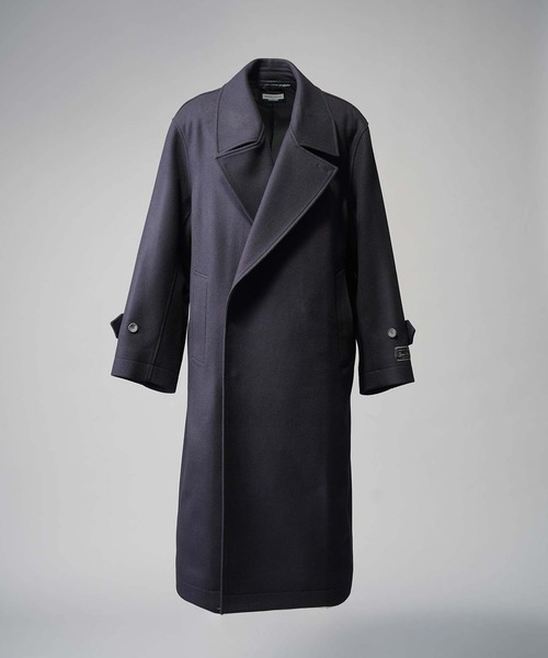 UNISEX》Super140s Prime-Over Melton Double Breasted Coat/プライム