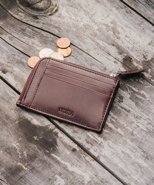 セール】イタリアンレザー 本革 薄型 YKK L字 ファスナー