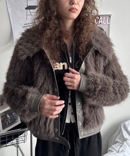ViVi掲載】ファーブルゾンジャケット/ファーコート（ブルゾン