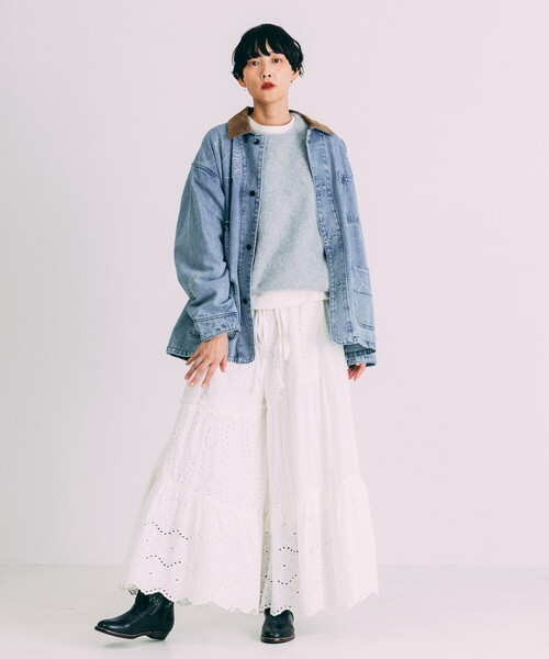 セール】Freada/フリーダ チェーンステッチ デニム カバーオール