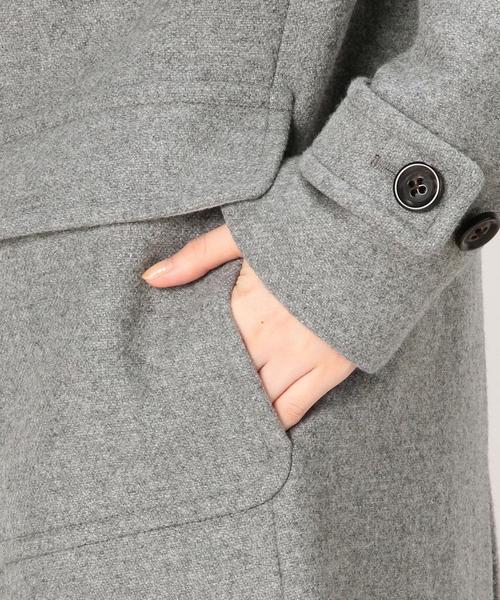 グリーンレーベルリラクシング ウールメルトンダッフルコート グレー L