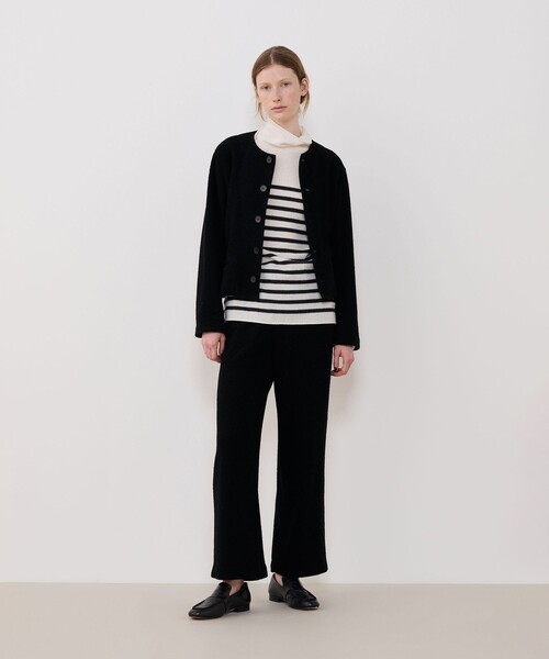 ファインブークレー クルーネックジャケット（ノーカラージャケット