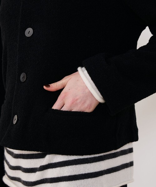 ファインブークレー クルーネックジャケット（ノーカラージャケット