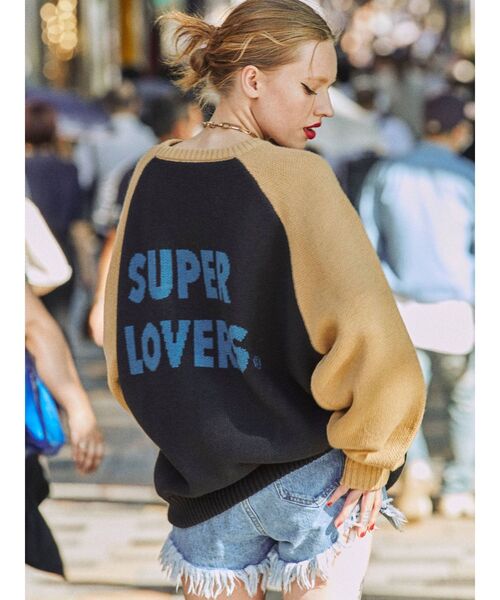 jouetie（ジュエティ）の「【コラボ】SUPER LOVERS ラグランニット