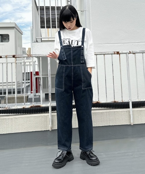 ZOZOTOWN限定】Asymmetric denim overalls / アシンメトリーデニム