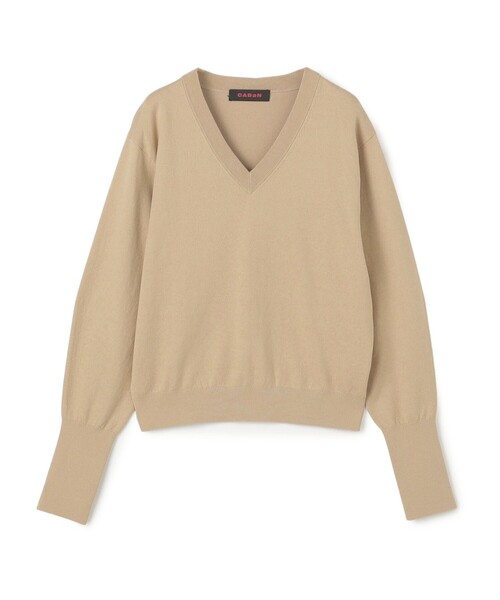 コットンカシミヤストレット Vネックプルオーバー（ニット/セーター