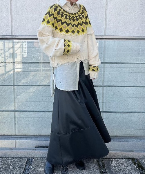 iRENE（アイレネ）の「フェアアイルクロップドニット / Fair Isle