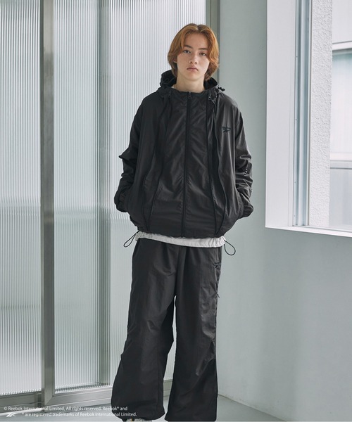 Reebok別注】ワッシャーナイロンフロント3ジップマウンテンパーカー