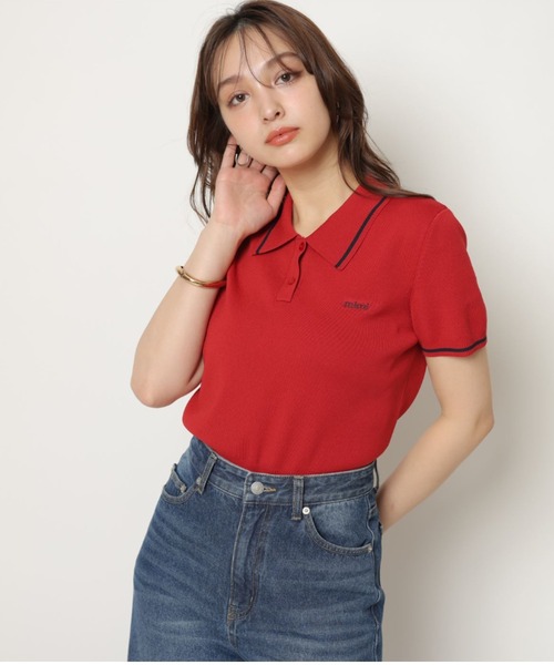 Rirandture（リランドチュール）の「mimi刺繍クロップドポロニット