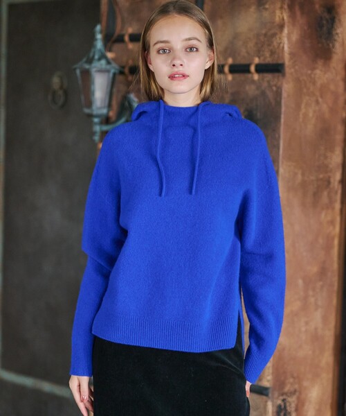 限定カラーあり】カシミヤブレンドフードニット（ニット/セーター