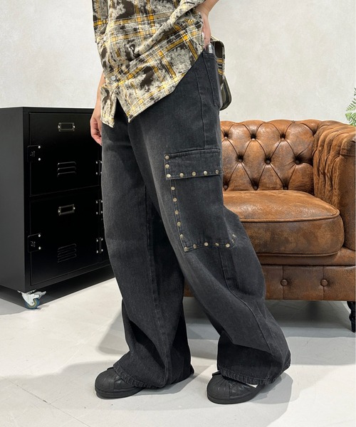 セール】スタッズカーゴデニム（デニムパンツ）｜sedacle（セダクル