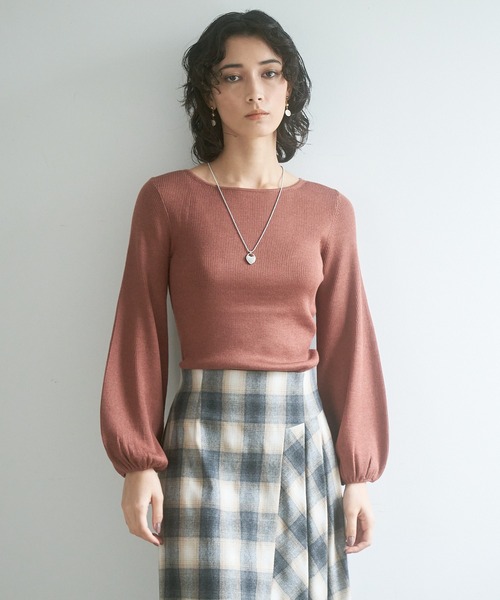 ANAYI（アナイ）の「ウールシルクリブパフスリーブ プルオーバー