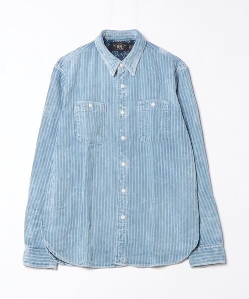 RRL（ダブル アール エル）の「インディゴ ストライプド ダブル