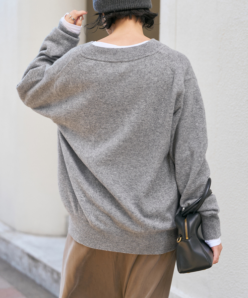 セール】《WEB限定カラー有り》カシミヤ混Vネックプルオーバー（ニット