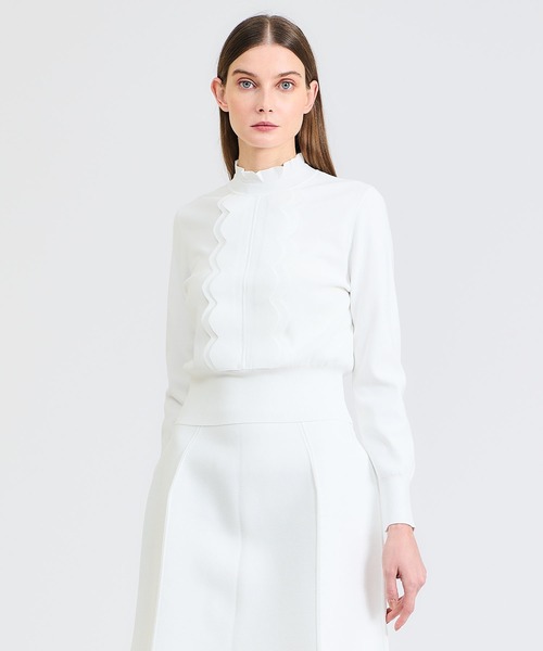 ESTNATION（エストネーション）の「ESTNATION / フリルネックニット