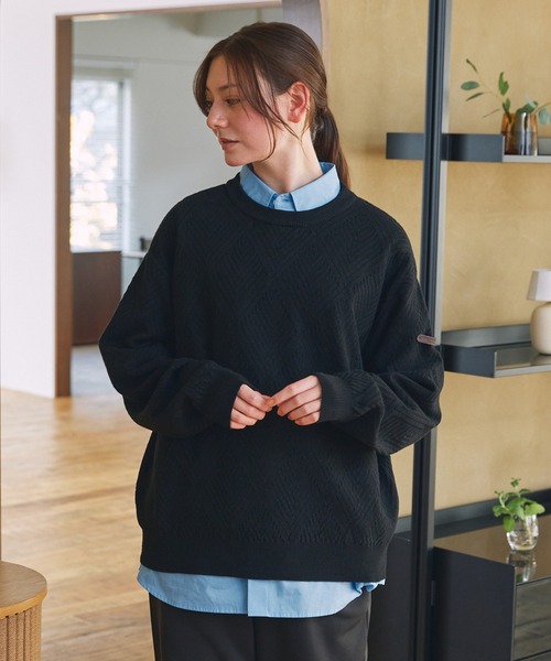 ジオメトリック クルーネックニット アーガイル / ボーダー【THE CRAFT