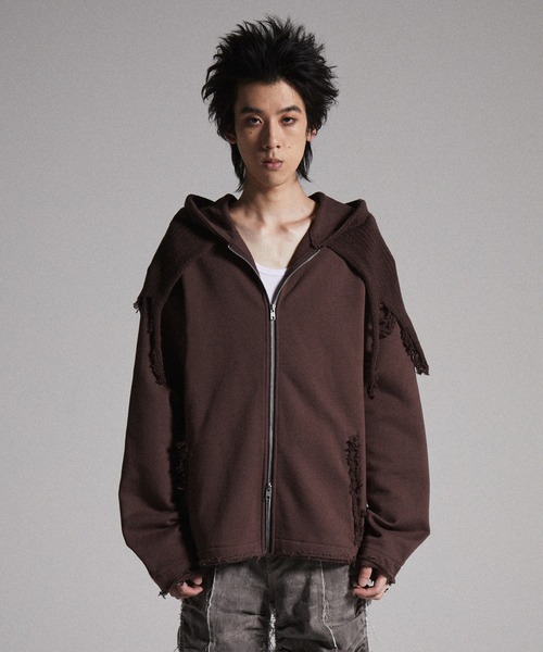 GRANCY（グランシー）の「【GRANCY】Knit Layered Design Zip Hoodie