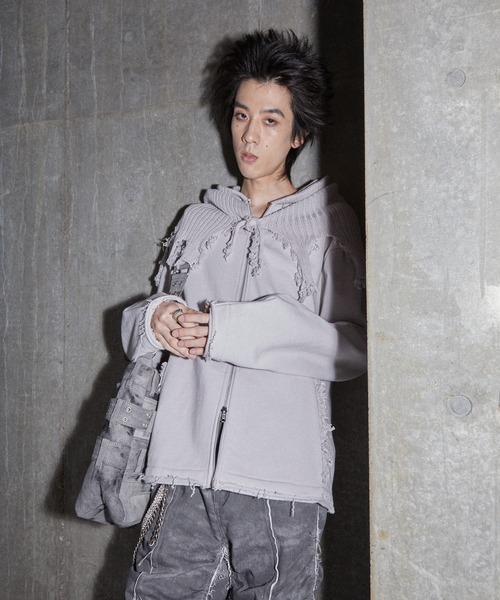 GRANCY（グランシー）の「【GRANCY】Knit Layered Design Zip Hoodie