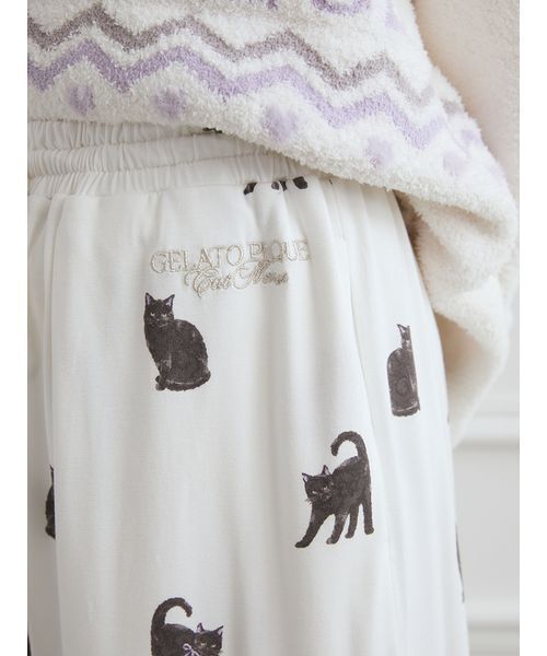 セール】CAT総柄ロングパンツ（ルームウェア/パジャマ）｜gelato pique