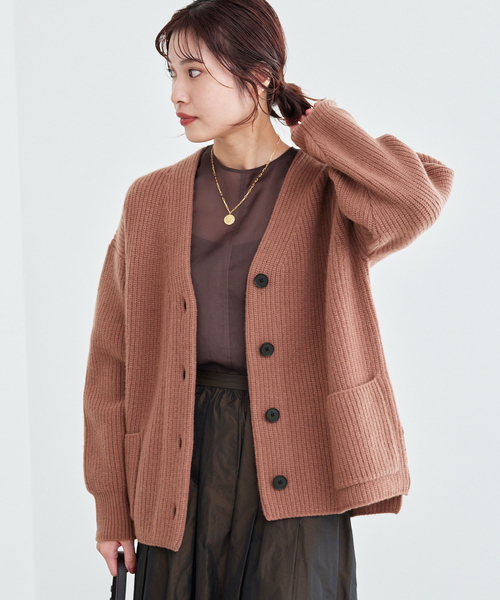 IENA（イエナ）の「AQUA畦ボックスシルエットカーディガン