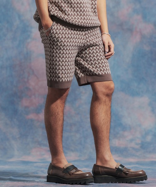 mp12052- 総柄ジャガードニットショートパンツ（その他パンツ）｜Jih