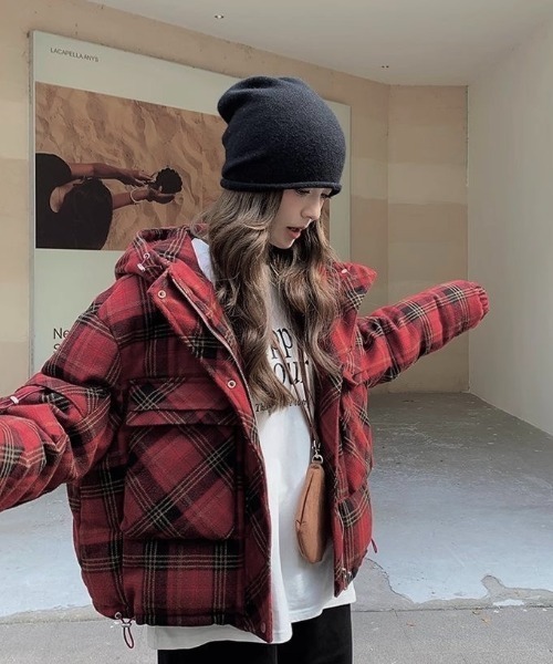 セール】チェック柄ダウンジャケット（ダウンジャケット/コート