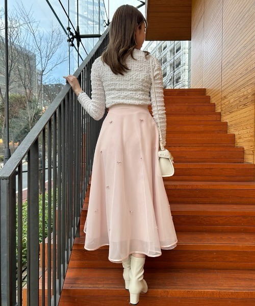 CELFORD（セルフォード）の「リボンパールチュールスカート（スカート