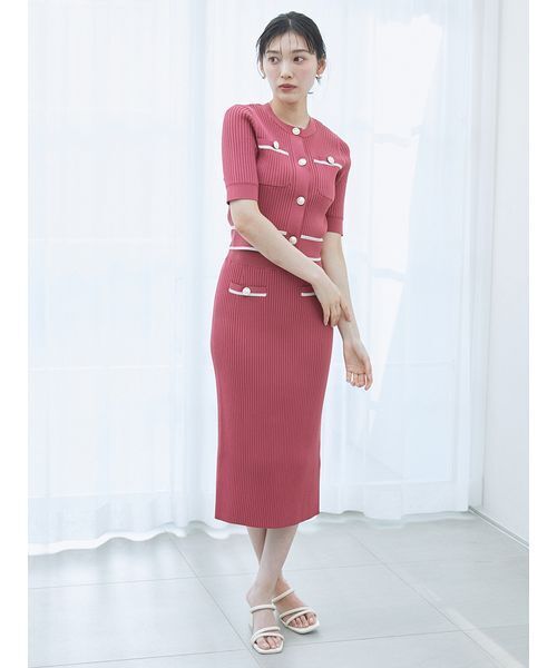 セール】メタルボタンニットセットアップ（ワンピース）｜SNIDEL