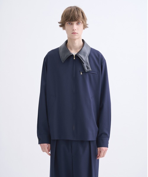 セール】【CULLNI】別注 Leather Color Zip Blouson/別注 襟レザー