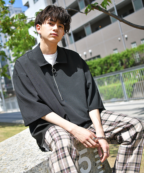 kutir（クティール）の「【ビッグシルエット】ハーフジップシャツ