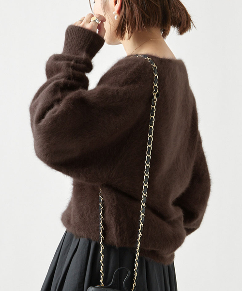 IENA（イエナ）の「フォックスカシミヤ ボートネックプルオーバー