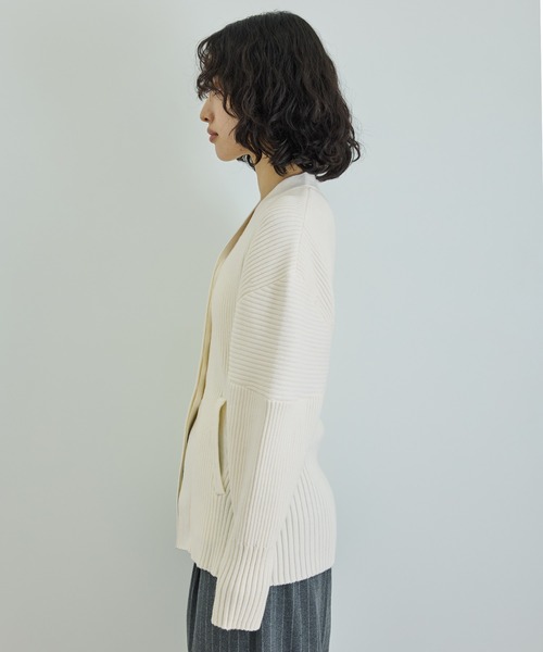 セール】【洗える】フォルムリブカーディガン（カーディガン/ボレロ