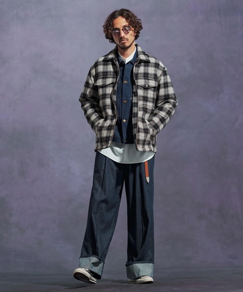 mj10896-ウールチェック中綿CPOジャケット（その他アウター）｜Jih