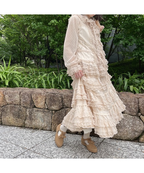 PINK HOUSE（ピンクハウス）の「ポルカドットチュールブラウス（シャツ