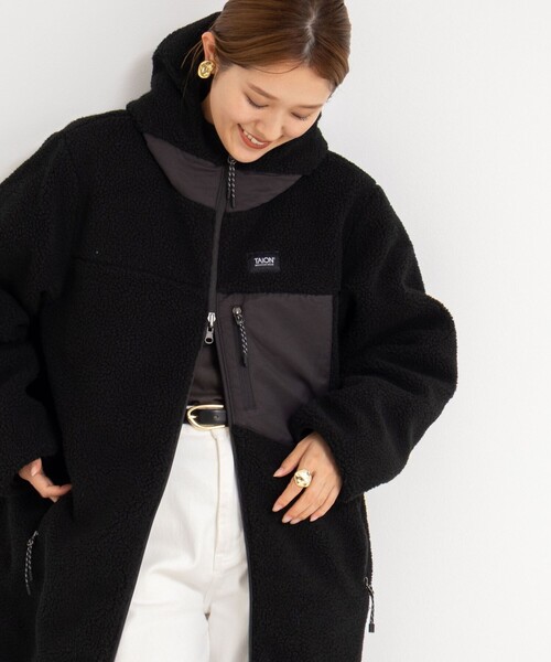 ◇【WEB限定】【TAION/タイオン】別注ボア×ダウンフードコート