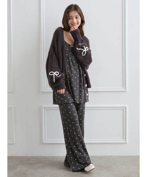 セール】リボンフェザーカーディガン（ルームウェア/パジャマ