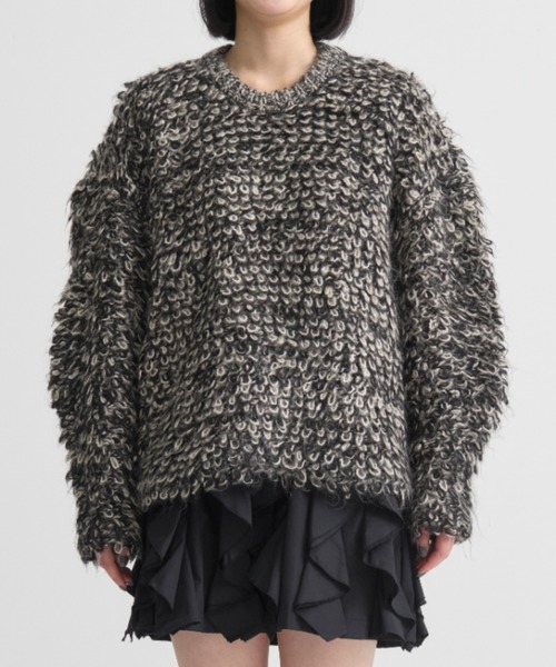セール】【CLANE/クラネ】MIX LOOP MOHAIR KNIT TOPS/ミックスループ