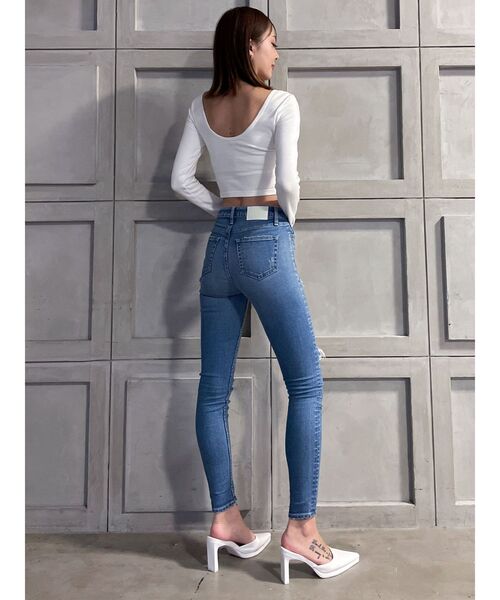 GYDA（ジェイダ）の「M/W SIDE RIPPEDスキニーデニムパンツ（デニム