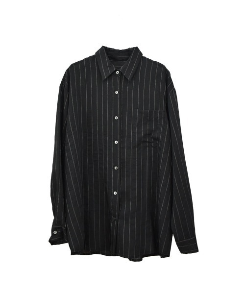 セール】リネンピンストライプシャツ／linen pinstripe shirt