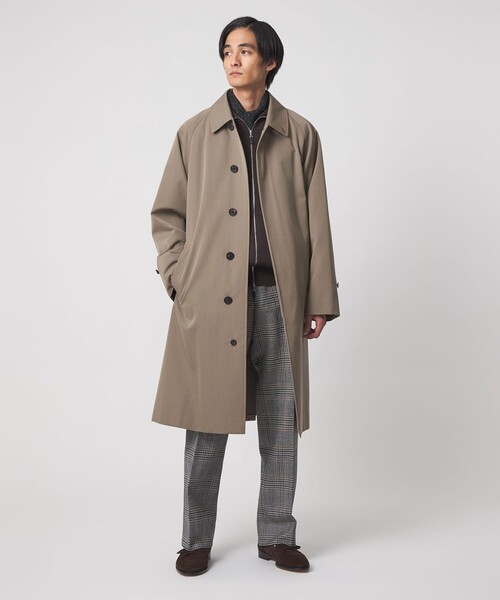 セール】ウール コットン ギャバジン ベルテッド バルマカーンコート