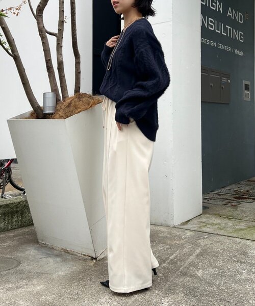 後ろ姿で惹きつける】バックレースアップニット（ニット/セーター