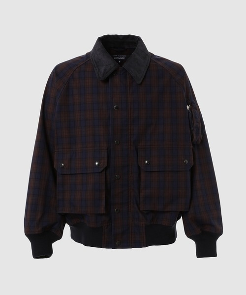 セール】COTTON CHECK FLIGHT JACKET（ブルゾン）｜COMME des GARCONS