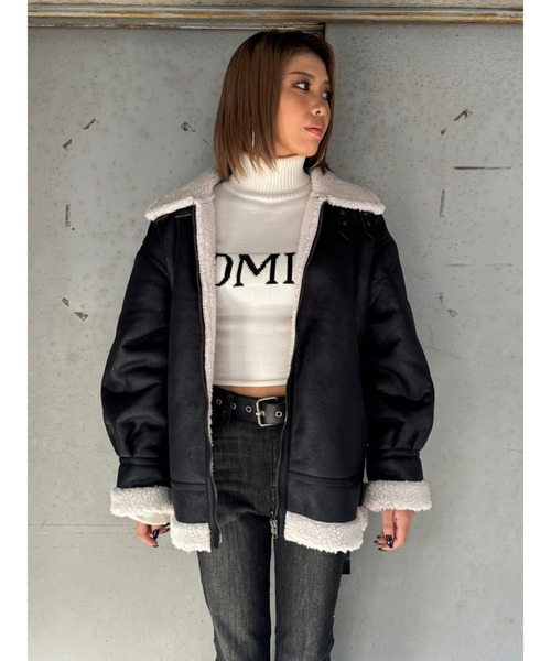 EGOIST（エゴイスト）の「フェイクレザー裏ボアムートンジャケットⅡ