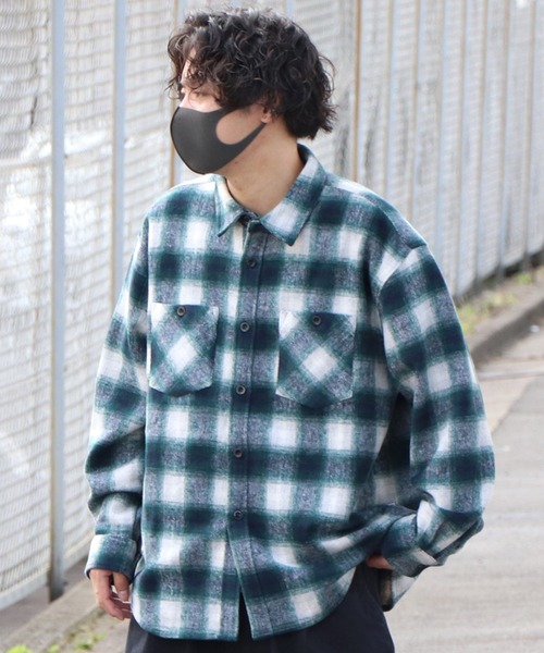 セール】ビッグシルエットオンブレチェックシャツジャケット【ILL'S