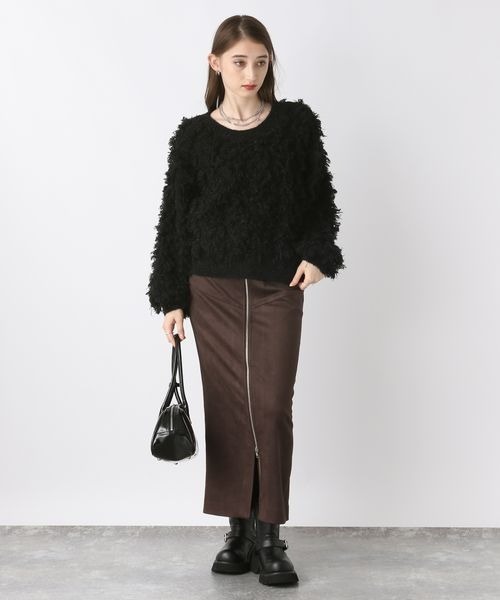 セール】ヌバックライクZIPナロースカート/133807（スカート