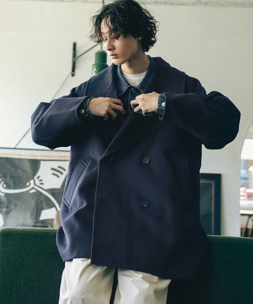 Bleme（ブレム）の「オーバーサイズビッグカラーダブルPコート