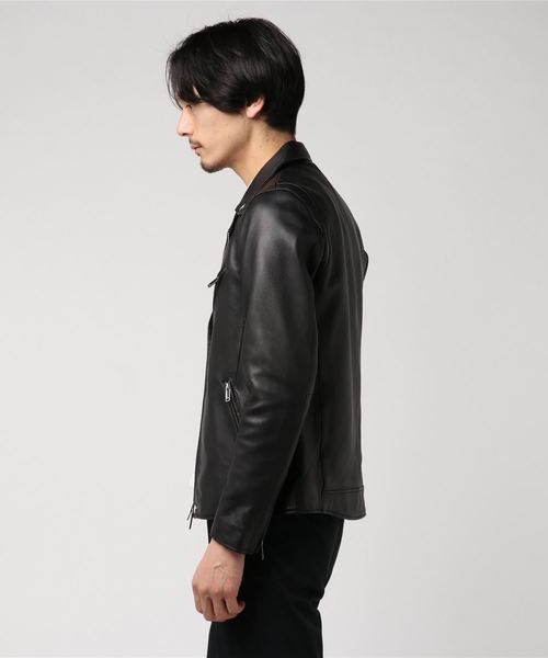 STUDIOUS】ラムレザーWライダース（ブルゾン）｜STUDIOUS