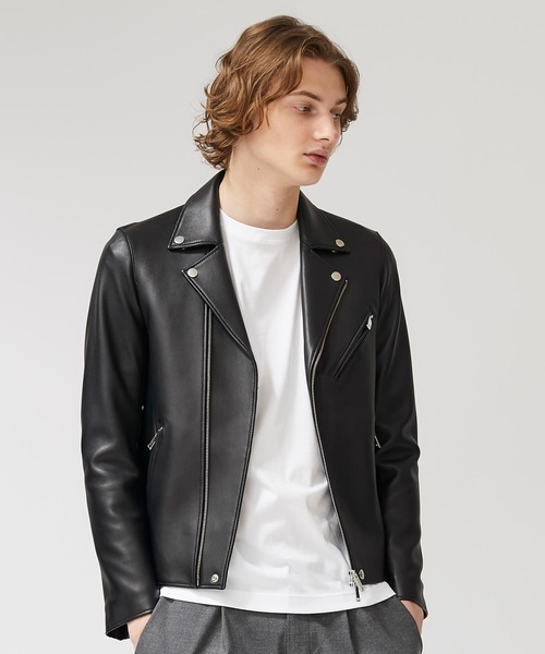 STUDIOUS（ステュディオス）の「【STUDIOUS】ラムレザーダブル